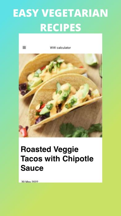 Easy Vegetarian Recipes App Screenshot