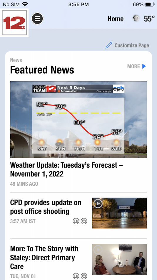 #2. News 12 Now WDEF (iOS) Podle: Morris Network Inc.