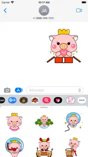crazy pink pig stickers iphone screenshot 2