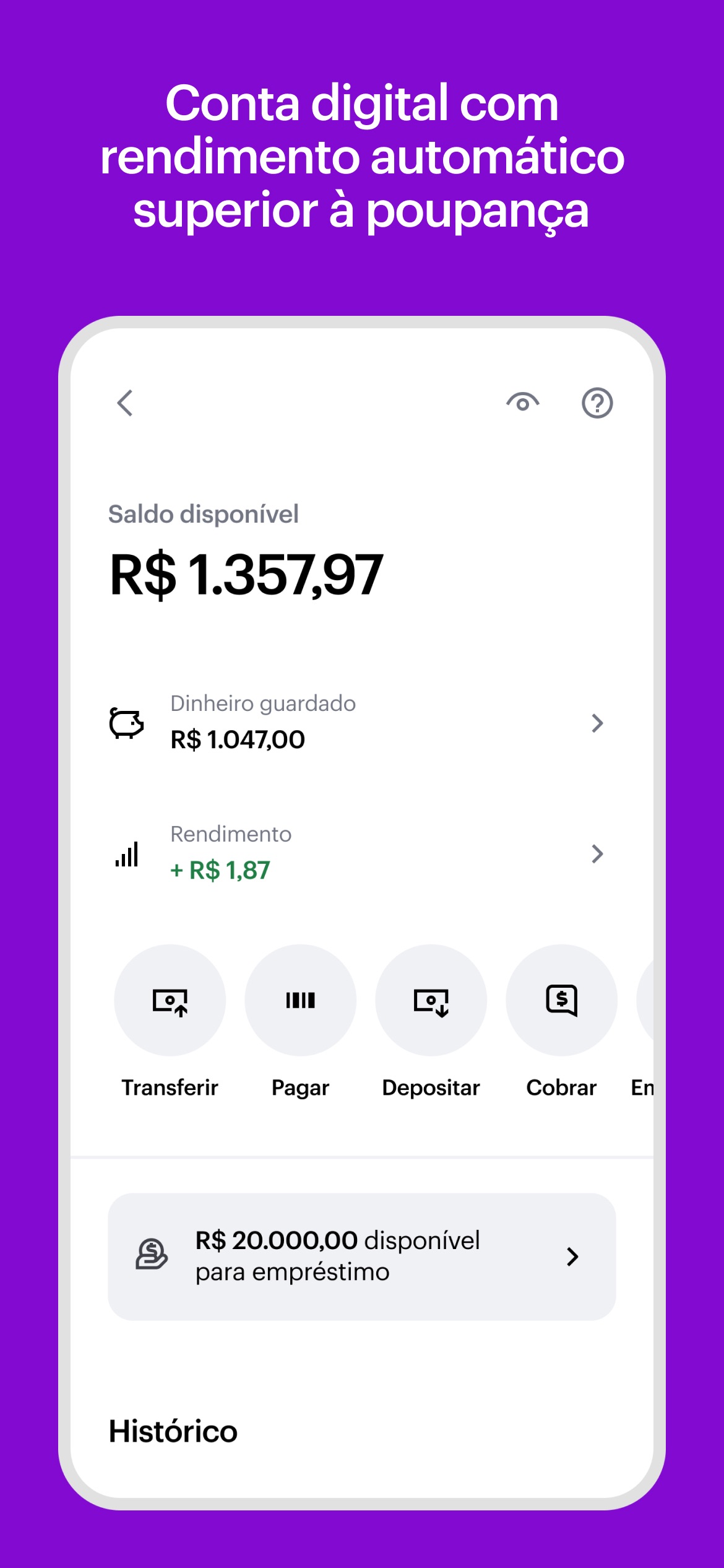 Screenshot do app Nubank - Conta e Cartão