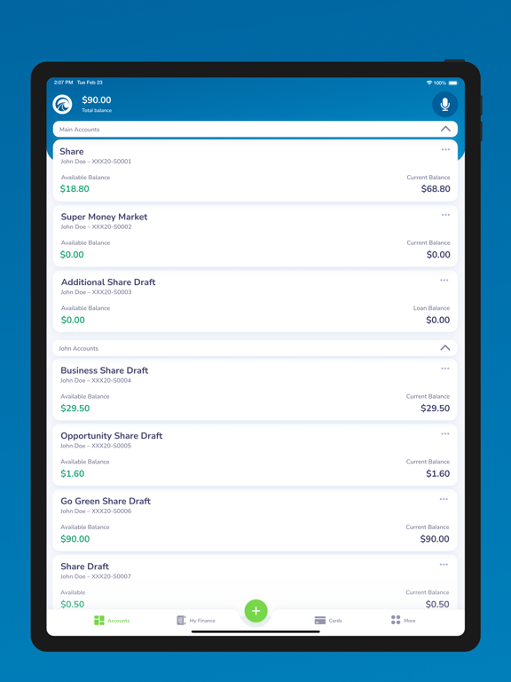 Riverways FCU iPad screenshot 2 - Finance app