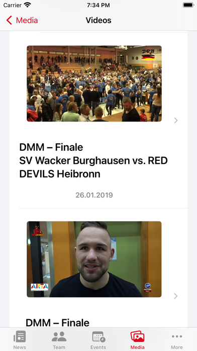 RED DEVILS Heilbronn iPhone screenshot 7 - Sports app