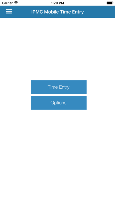 IPMC Mobile Time Entry Screenshot