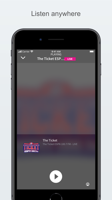 The Ticket ESPN 100.7 FM Screenshot