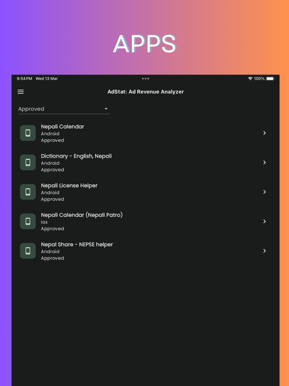 Screenshot #6 pour AdStat: Ad Revenue Analyzer