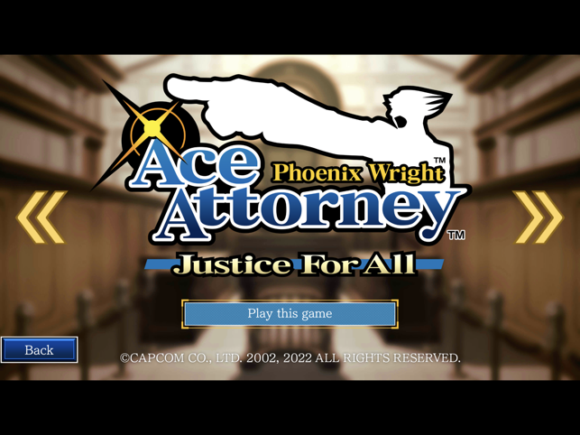 Snímek obrazovky Ace Attorney Trilogy