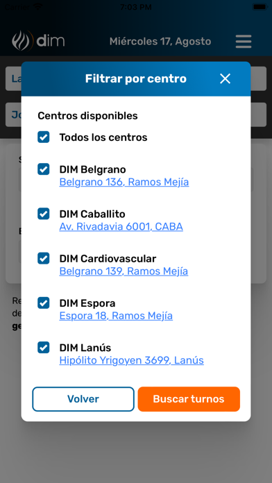 DIM SALUD Turnos y Resultados Screenshot