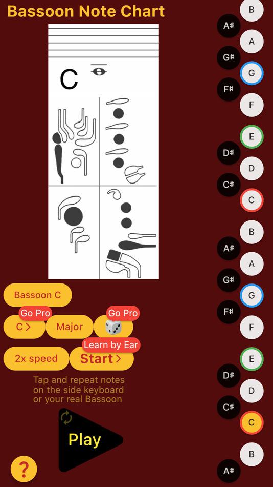 #1. Bassoon Note Chart (iOS) 由: Oleg Sokolov