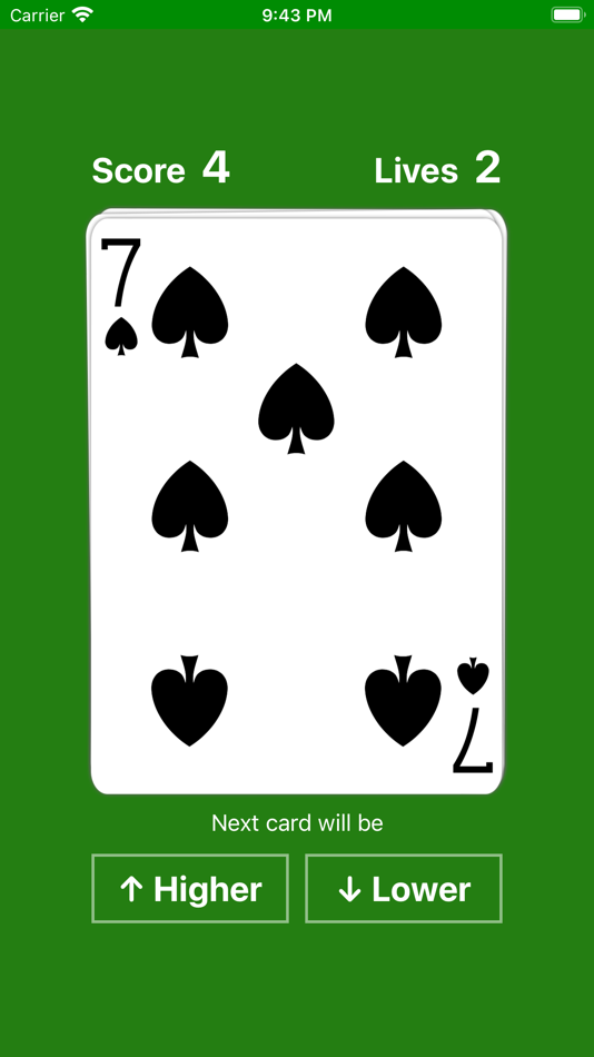 #6. Higher or Lower card game easy (iOS) 由: Jorge Hugo Sanz Saez