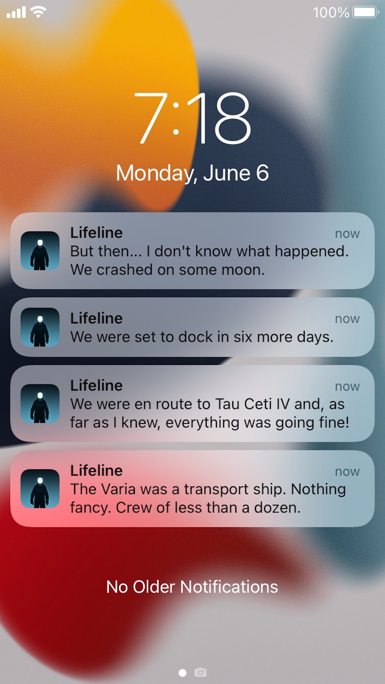 Screenshot do app Lifeline...