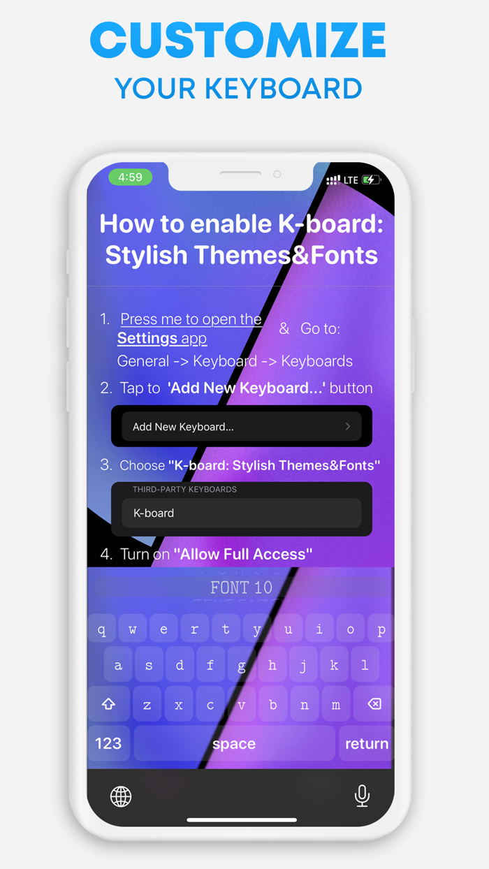 K-board Stylish ThemesFonts