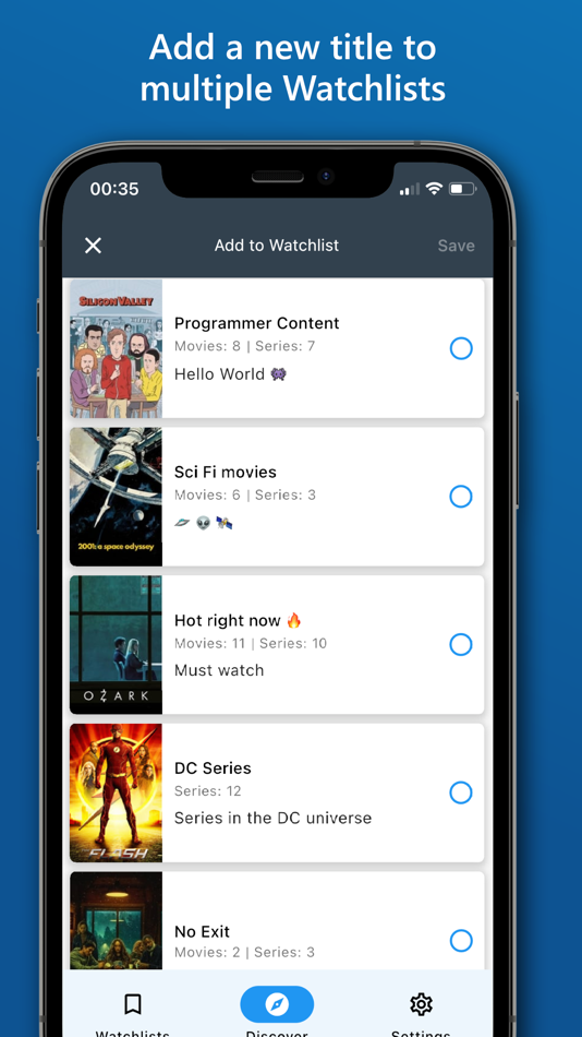 #7. Watch-Lists (iOS) Podle: Fabian Sagodi