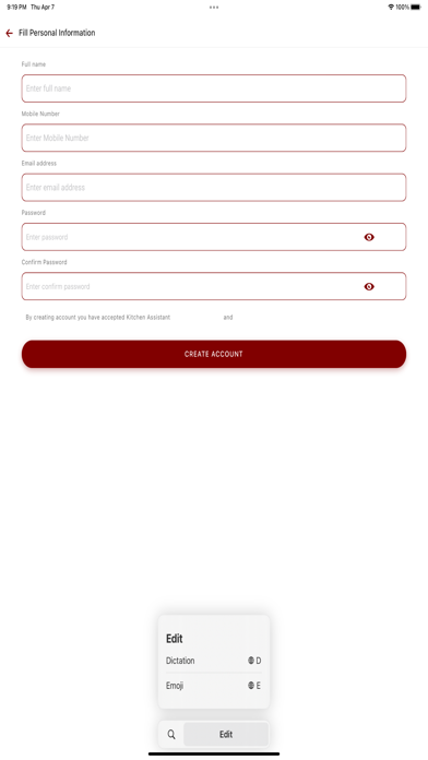 Kitchen Assistant Mobile Screenshot