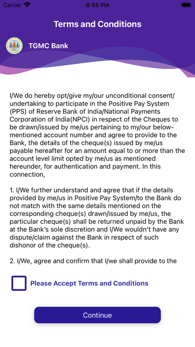 TGMCB Positive Pay Screenshot