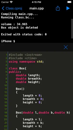 Screenshot von C++ Shell - C++ Code Compiler auf dem iPhone 4