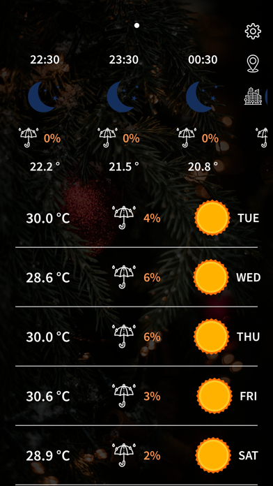 New Year Eve Weather App Screenshot