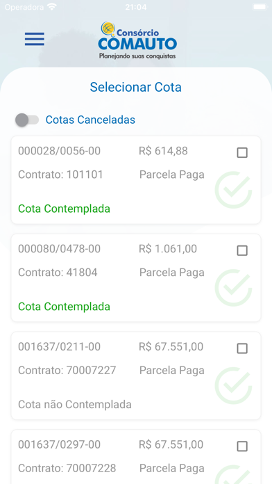 Consórcio Comauto Screenshot