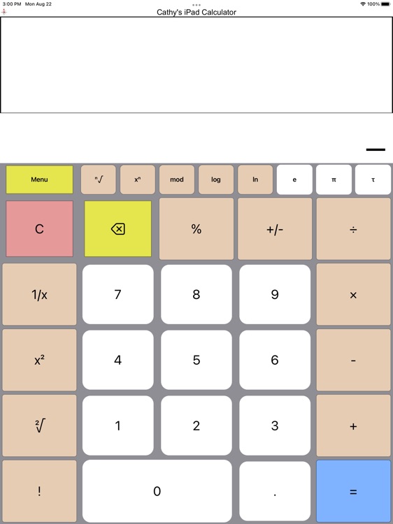 Cathy's Calculator for iPad by Sanjay Rao