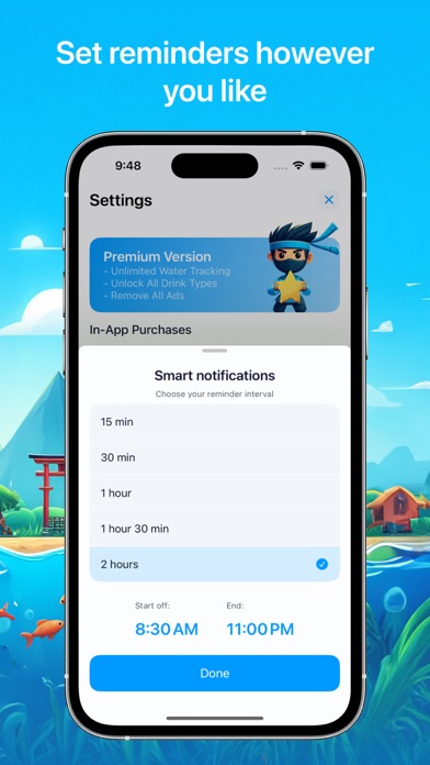 Ninja Water Tracker Screenshot