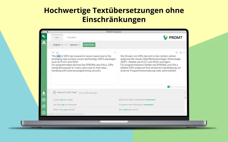 Screenshot von PROMT Übersetzer auf dem iPhone 1