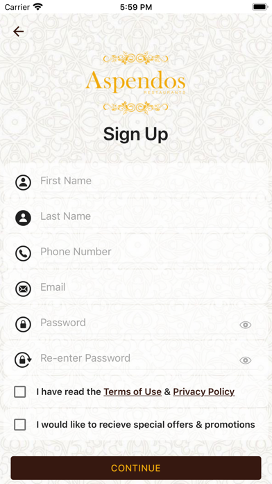 Aspendos Restaurants Screenshot