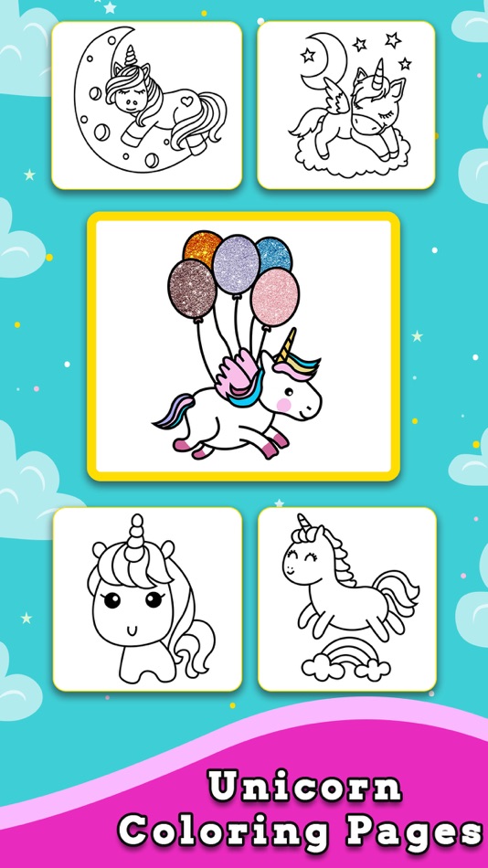 #1. Unicorn Coloring Book Glitters (iOS) Podle: wilson sonkamble