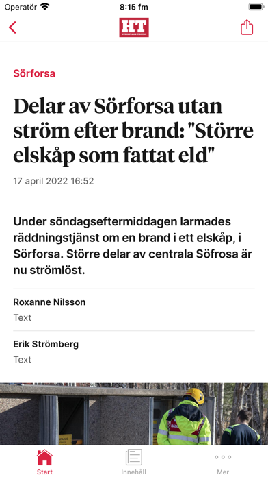 Hudiksvalls Tidning Nyhetsapp Screenshot