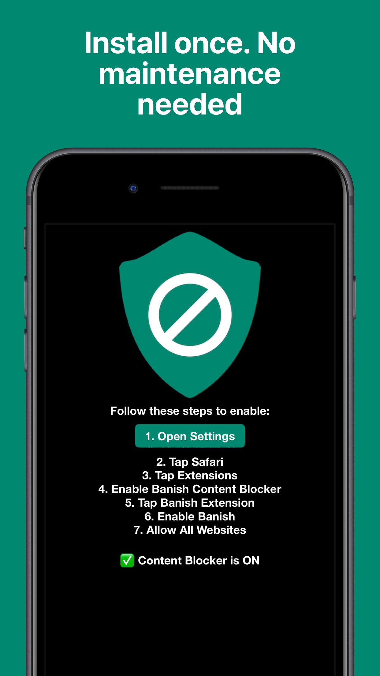 Screenshot do app Banish - Block 'Open in App'