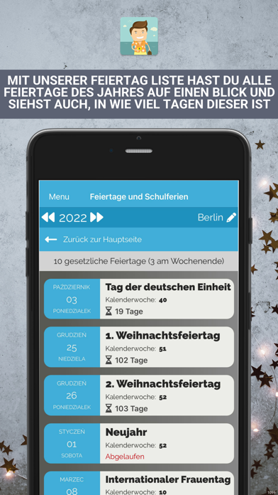 Feiertage & Schulferien Screenshot