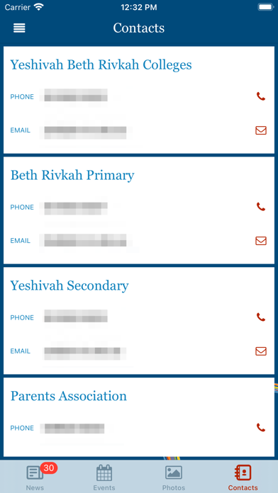 Yeshivah-Beth Rivkah Comms App Screenshot