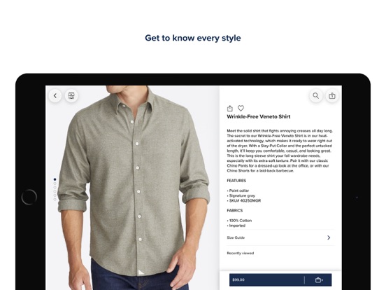 UNTUCKit: Sharp, Casual Style iPad screenshot 3 - Shopping app