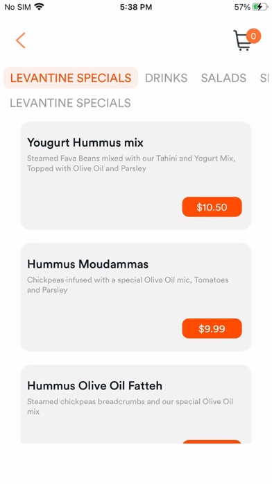 Levantine Restaurant Screenshot