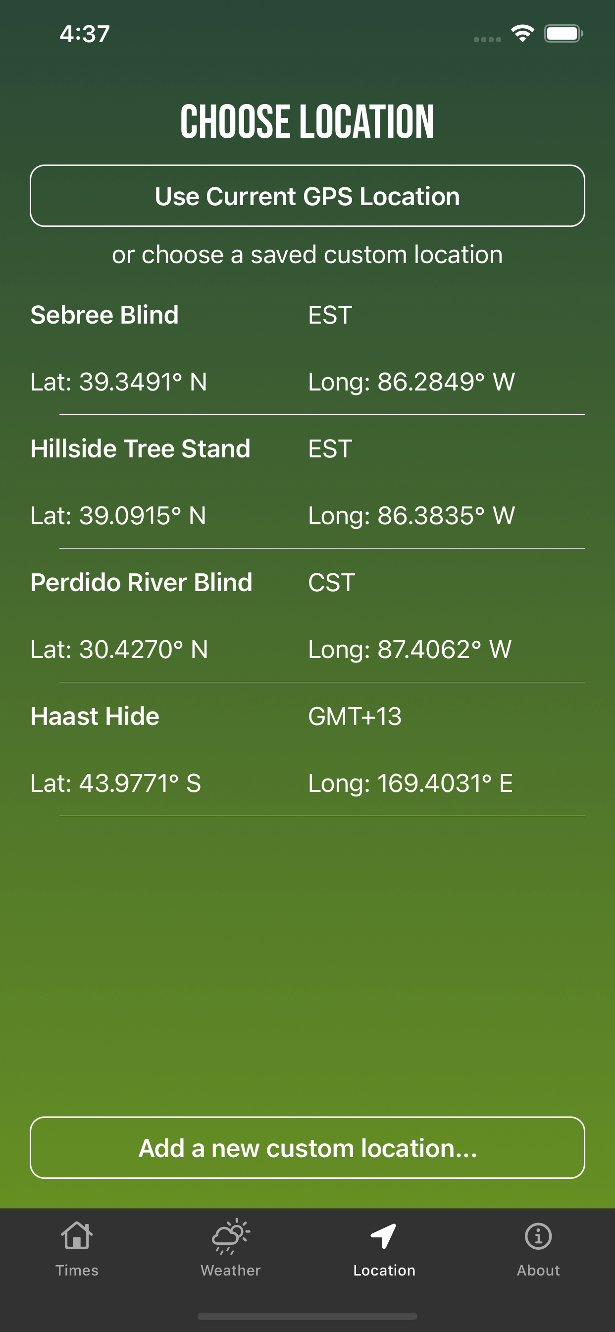 Solunar Best Hunting Times