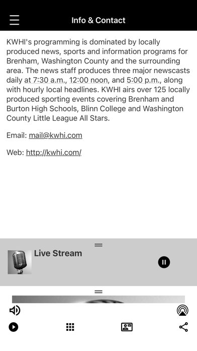 KWHI Radio Screenshot