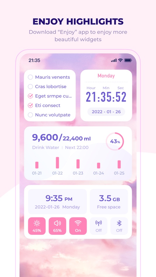 #7. Enjoy:Beautiful widgets (iOS) 由: Shanghai Lumeng Cultural Communication Co., Ltd.