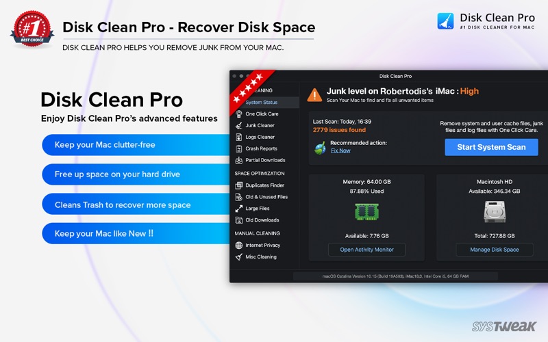 Screenshot #1 pour Disk Clean Pro