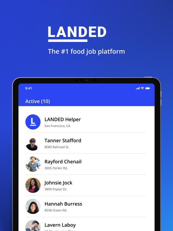 LANDED Employer iPad screenshot 1 - Business app