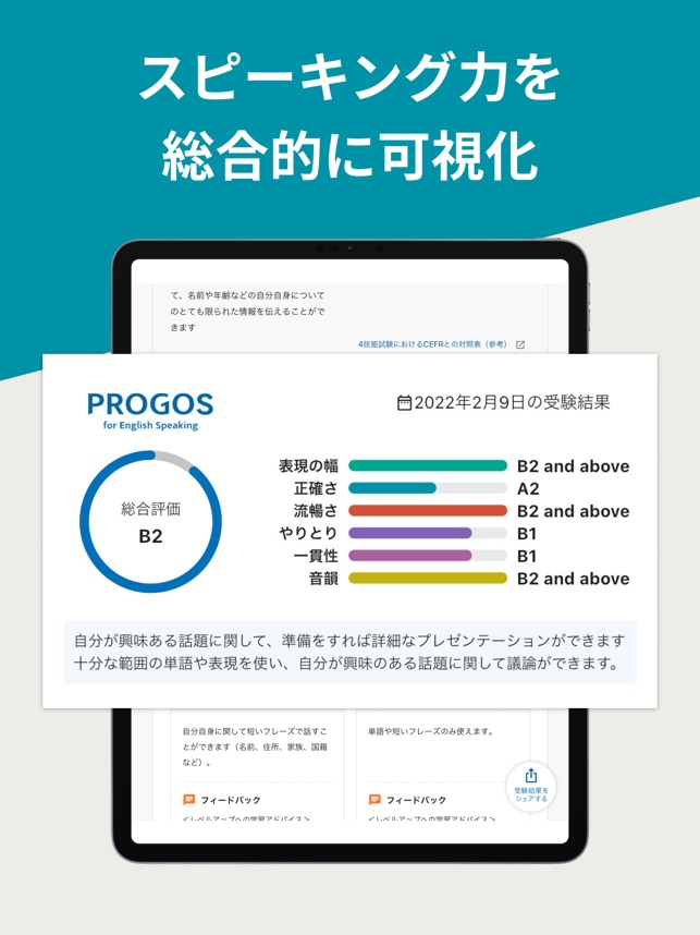 PROGOS テスト結果画面