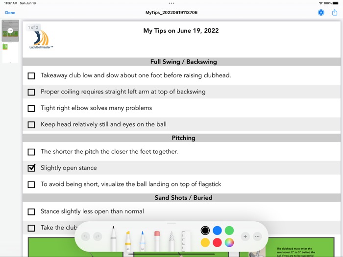 Lady Golfmaster Tips