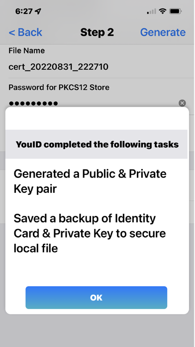 YouID -- Credentials Generator Screenshot