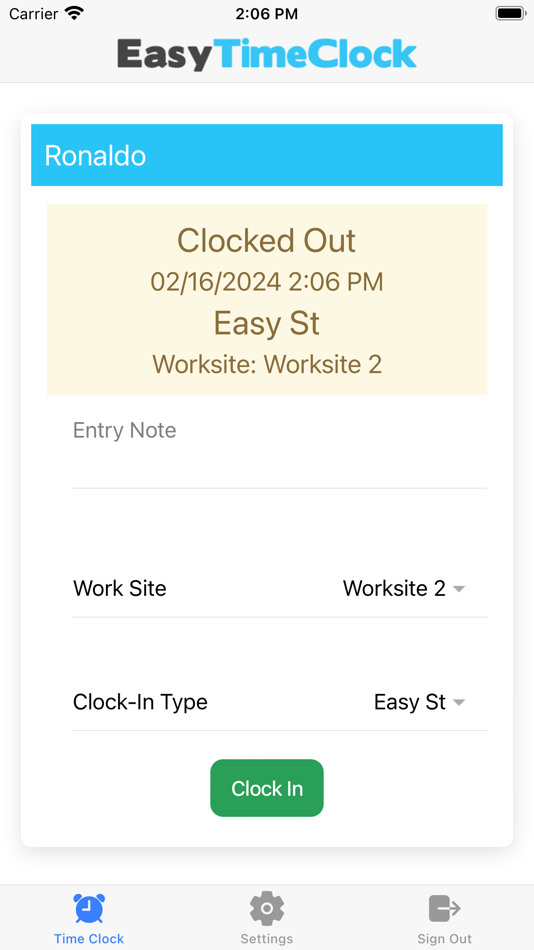 #2. Easy Time Clock (iOS) 由: Easy Time Clock Inc.
