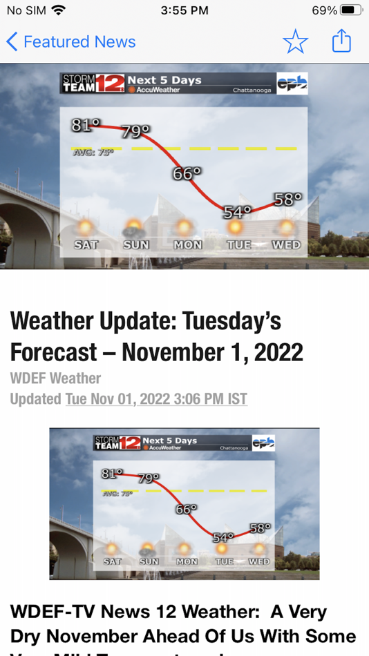 #5. News 12 Now WDEF (iOS) Podle: Morris Network Inc.