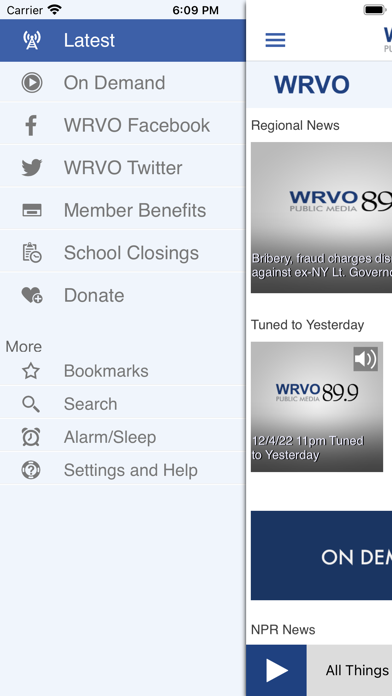 WRVO Public Radio App Screenshot