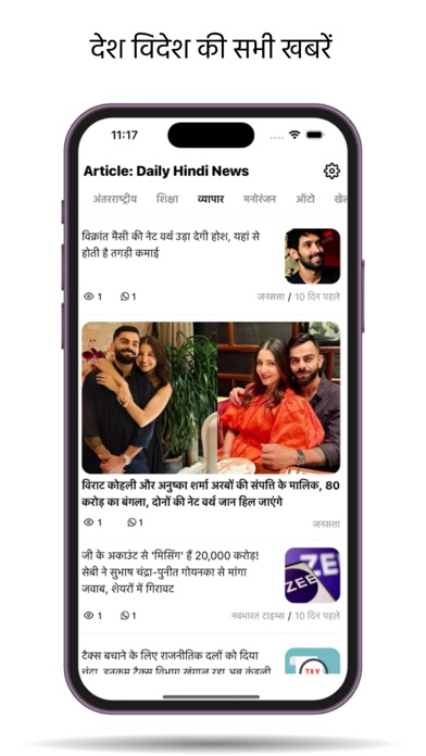 Article: Daily News Hindi Screenshot