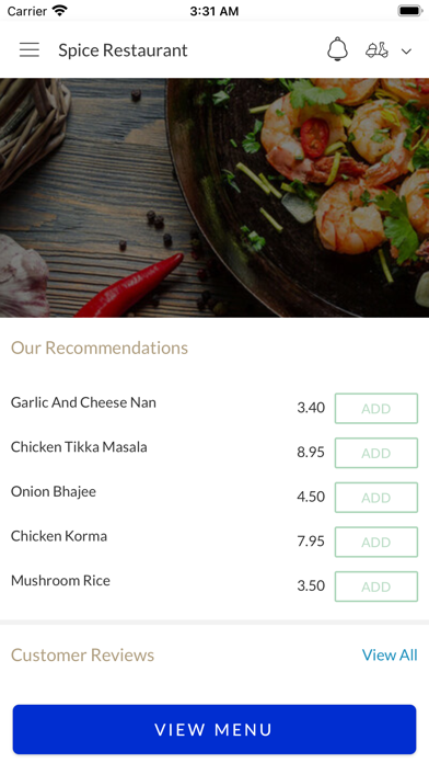 Spice Restaurant. Screenshot