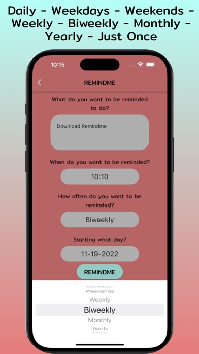 Remindme: Simple Reminder App Screenshot