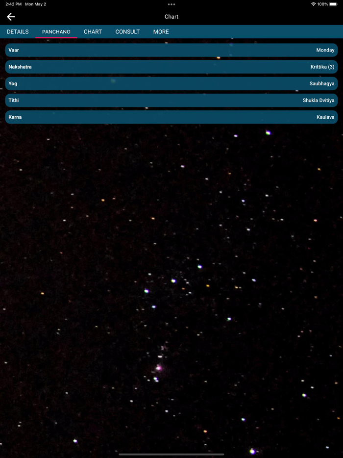 Prash Real Vedic Chart