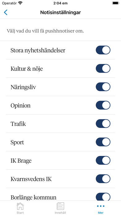 Borlänge Tidning Nyhetsapp Screenshot