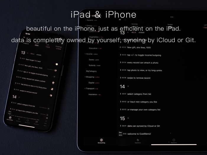 CostMemo Money and Life Tracker