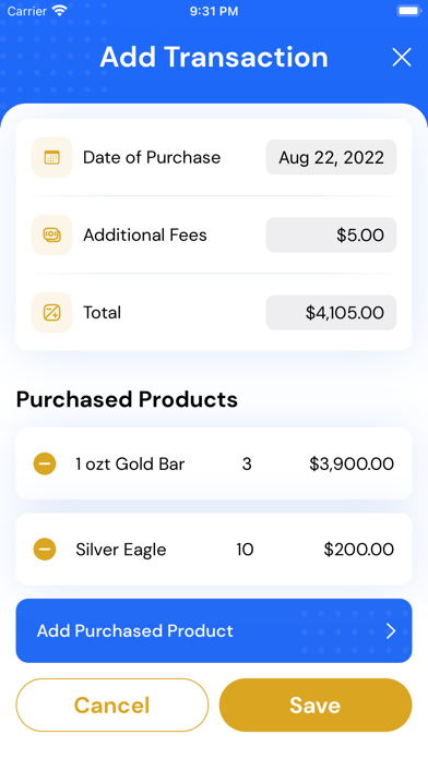 Gold Wallet - Bullion Tracker Screenshot